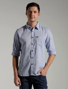 Men Slim Fit Regular Collar Solid Shirt