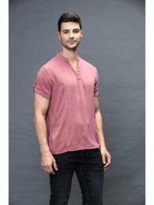 Men Half Placket Mandarin Collar Shirt/Kurta